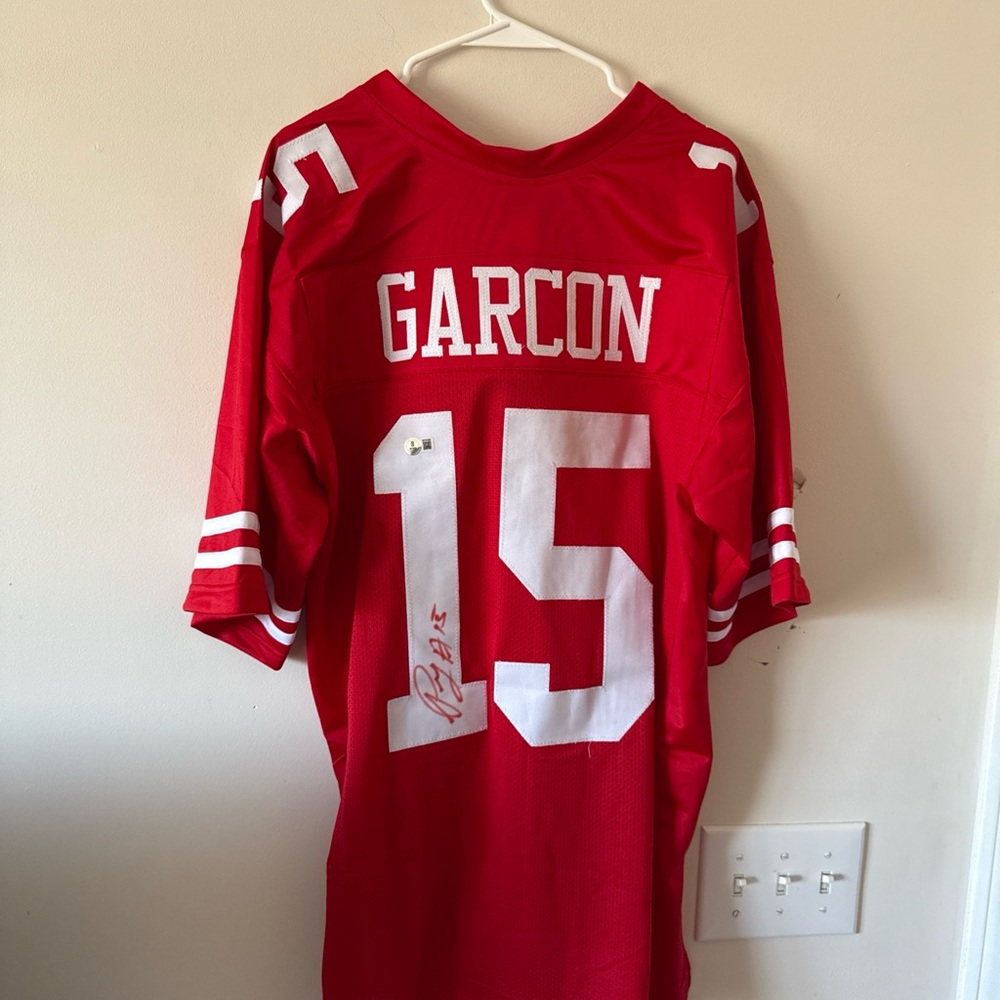 Pierre Garcon #15 San Francisco 49ers Autographed Jersey Beckett Certified Sz XL